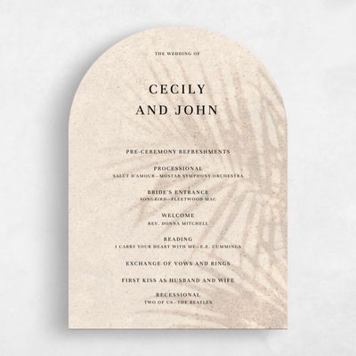 Beige Arch Wedding Program - Seabay