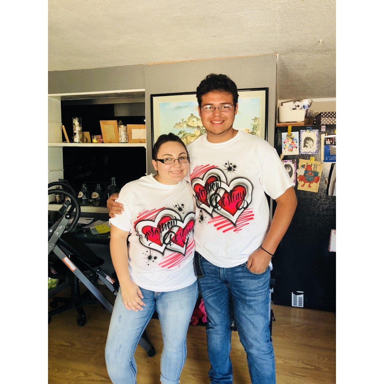 Our matching shirts we got the first time we went to the State Fair together. 2018
