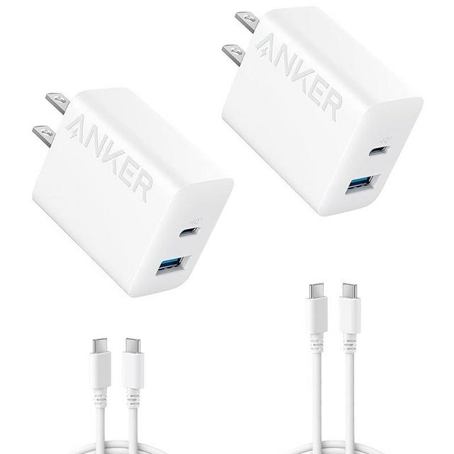 Anker iPhone 15 Charger, Anker USB C Charger Block, 2-Pack 20W Fast Wall Charger for 15/15 Pro/Pro Max/iPad Pro and More, with 2 Pack 5 ft USB-C Cable