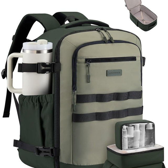 LOVEVOOK 40L Travel Backpack for Women & Men, TSA Approved Carry On Backpack with 3 Packing Cubes, Waterproof Personal Item Bag Fits 17" Laptop, Weekender Essentials Overnight Backpack for Trip
