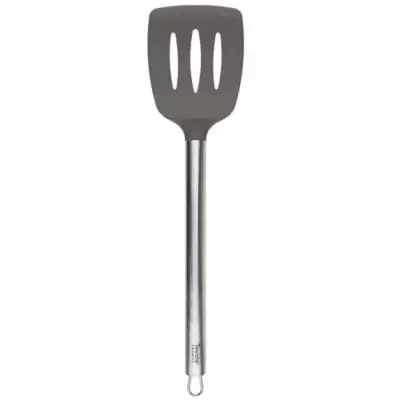 Tovolo® Stainless Steel Handled Slotted Turner in Charcoal