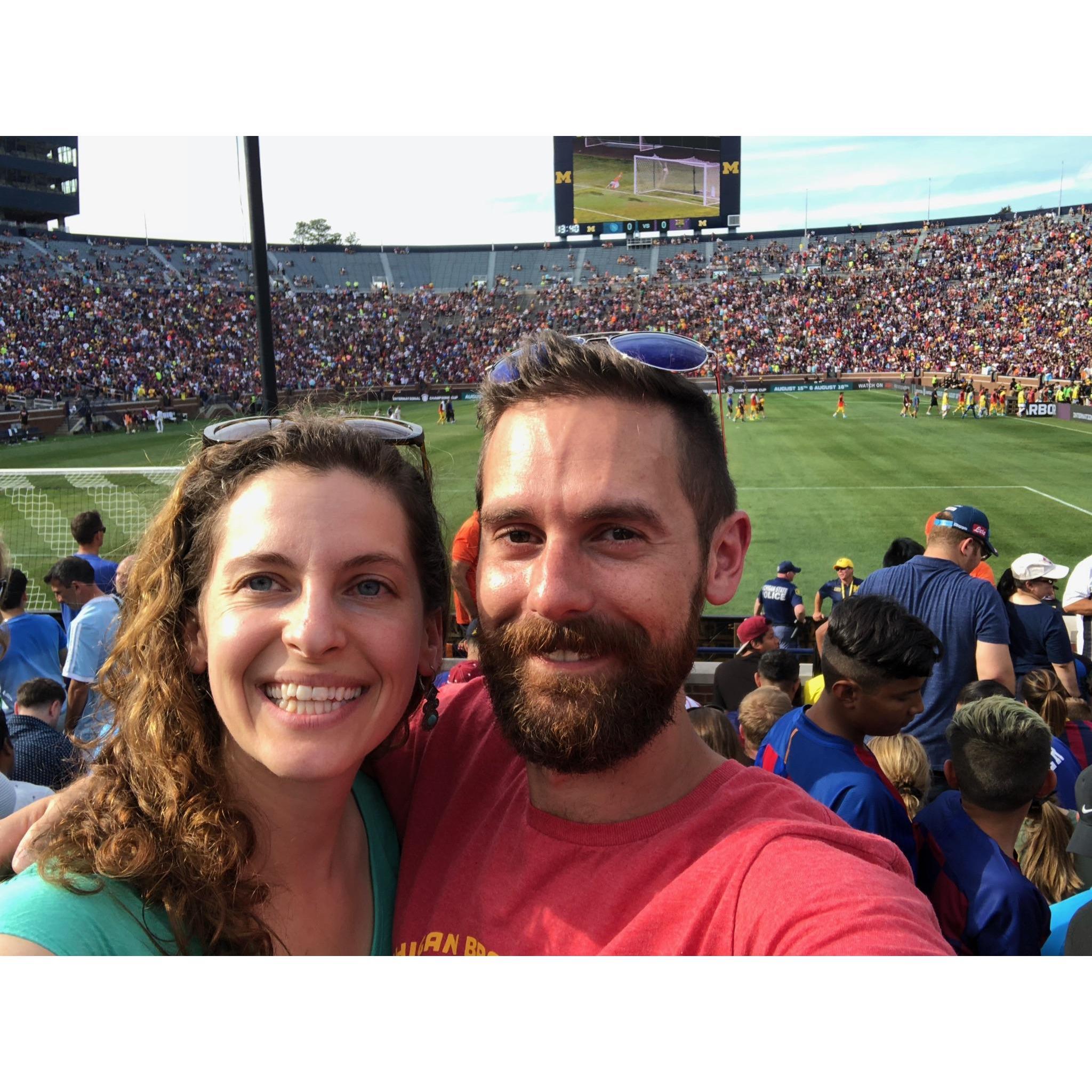 Year 3 - Watching FC Barcelona at Michigan stadium!