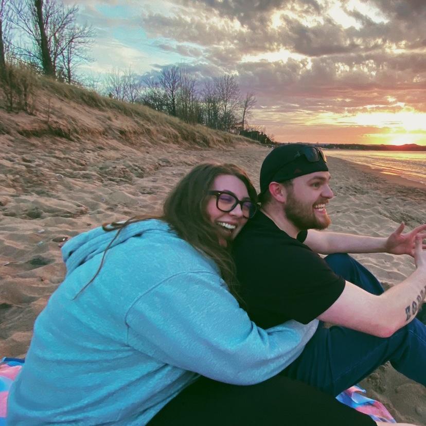 I love dragging him out to see the sunset at a beach