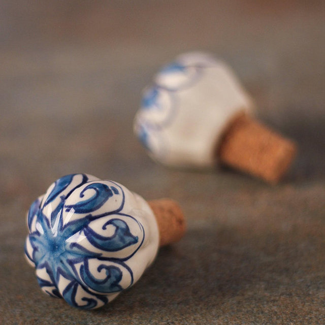Handmade Ceramic Wine Cork Stopper Bottle Topper (Set of 6 pieces)
