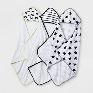 Baby Save The Day 3pk Hooded Towels - Cloud Island™ White