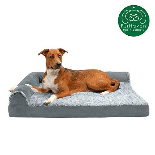 Furhaven Pet Dog Bed | Orthopedic Chaise Lounge Sofa-Style Living Room Corner Couch Pet Bed w/ Removable Cover for Dogs & Cats - Available in Multiple Colors & Styles