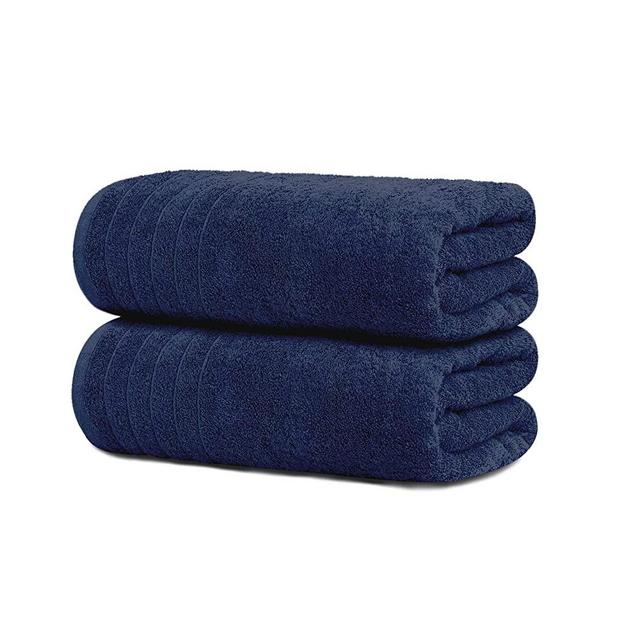 Tens Towels Bath Sheets, 100% Cotton Towels, 35x70 inches, Lighter Weight & Super Absorbent, Oversized Bath Towels, Quick Dry Jumbo Bath Towel Sheets (Pack of 2)(Navy)