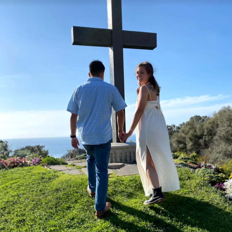 Engagement photo taken at Sara's soon to be Aluma Mater, Point Loma Nazarene University.