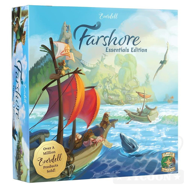 Everdell Farshore Essentials Edition | Standalone Strategy Tabletop Game with Fresh Mechanics | Explore The Northern Shores of Everdell | 2–4 Players | Age 10+ | Fantasy Tabletop Game