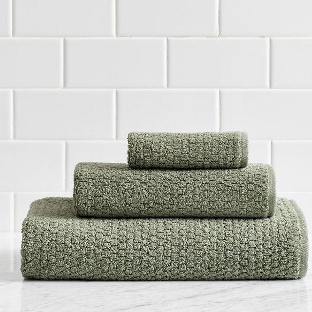 Textured Honeycomb Bath Towel, Loden