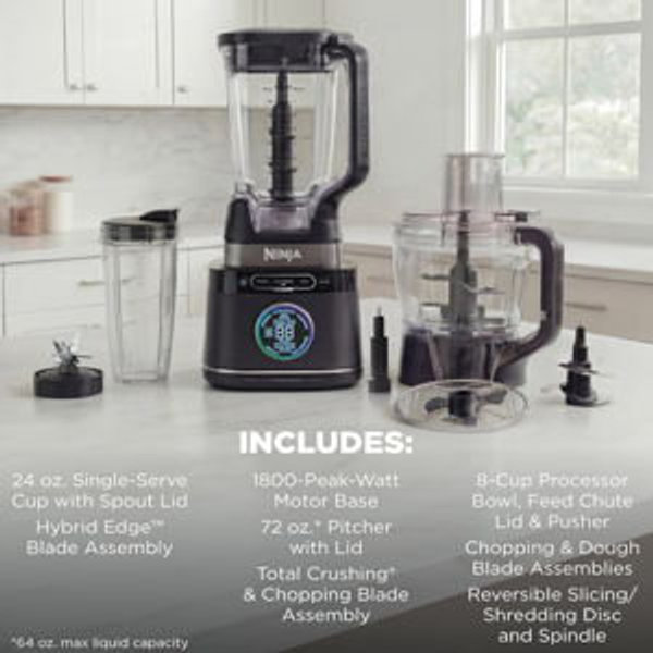 Ninja Kitchen System, BlendSense Tech, 72 oz, 1800PW, Black, TB401