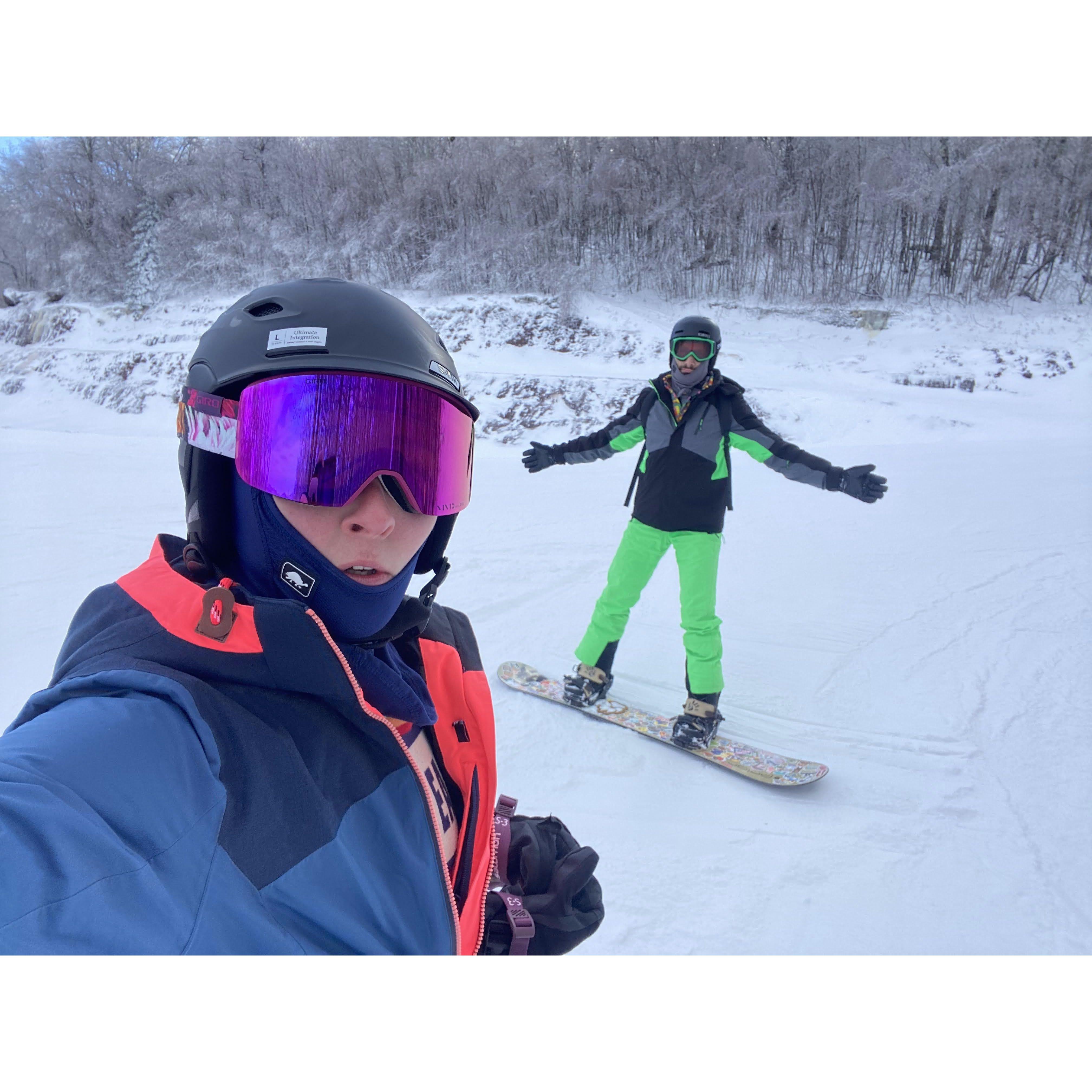 We ski/snowboarded a bunch