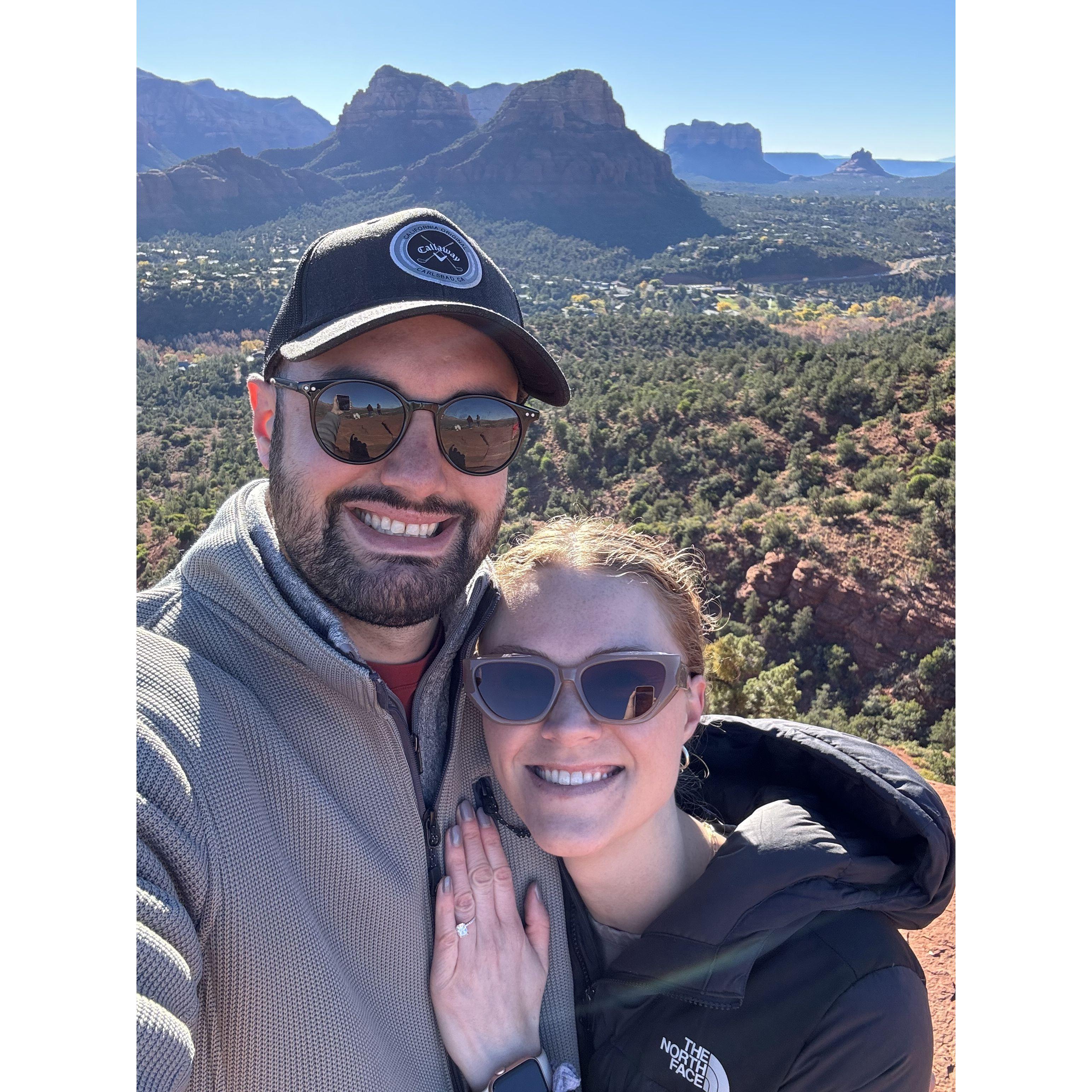 The day after we got engaged in Sedona