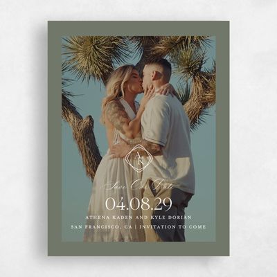 Dark Sage, Green Wedding Save the Date - Ragusa Photo
