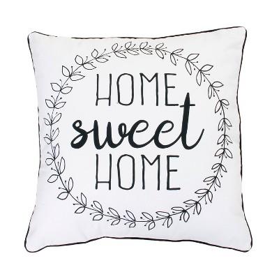 Home Sweet Oversize Square Throw Pillow Bright White - D&#233;cor Therapy