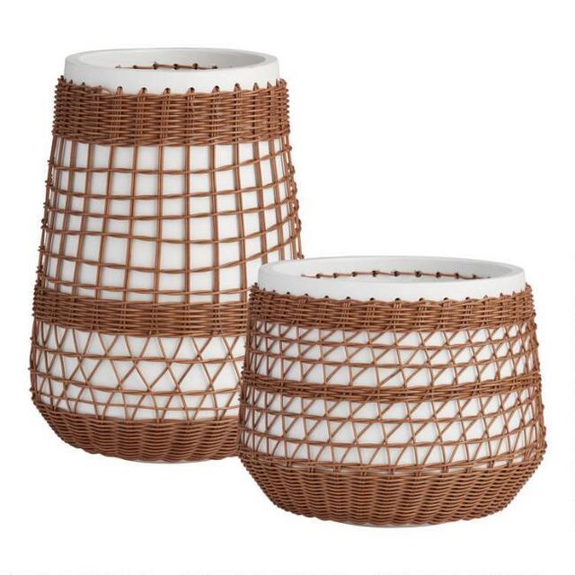 All Weather Wicker Overlay Meagan Outdoor Planter