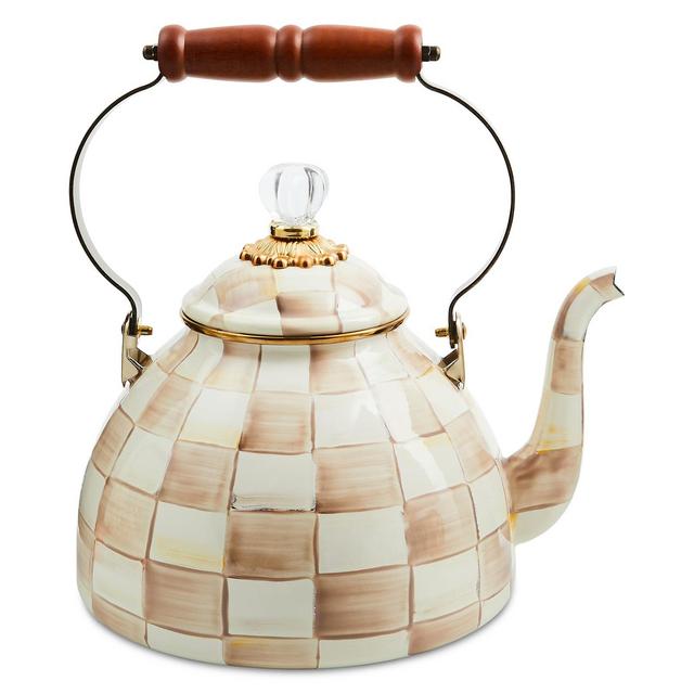 Mackenzie-Childs Mocha Check 3-Qt. Tea Kettle