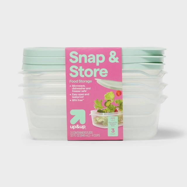Medium Rectangle Food Storage Containers - 32 fl oz/3ct - up & up™