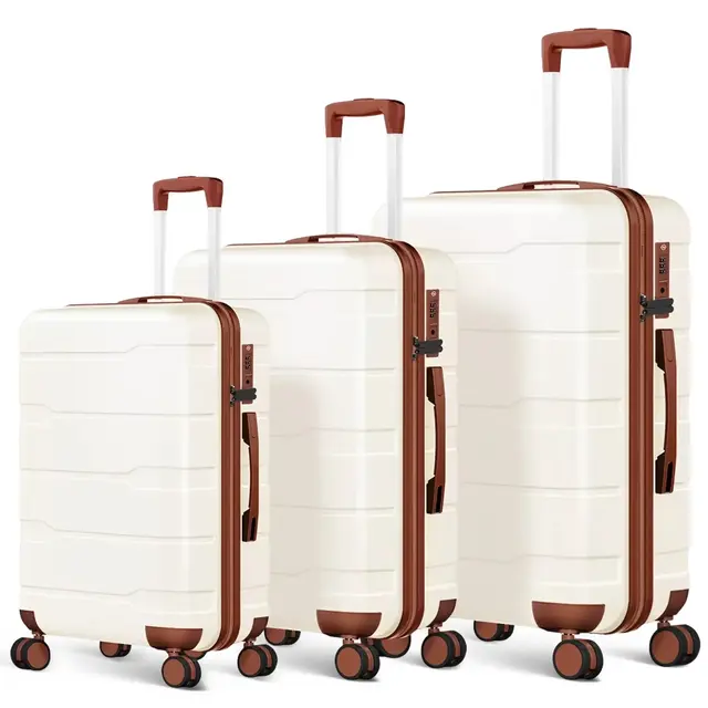 SKONYON 3 Piece Luggage Sets with TSA Lock Hardcase Suitcase Sets with Spinner Wheels