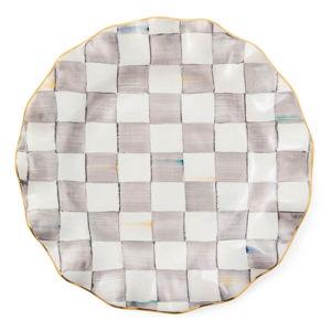 Sterling Check Fluted Ceramic Dinnerware - needs 12