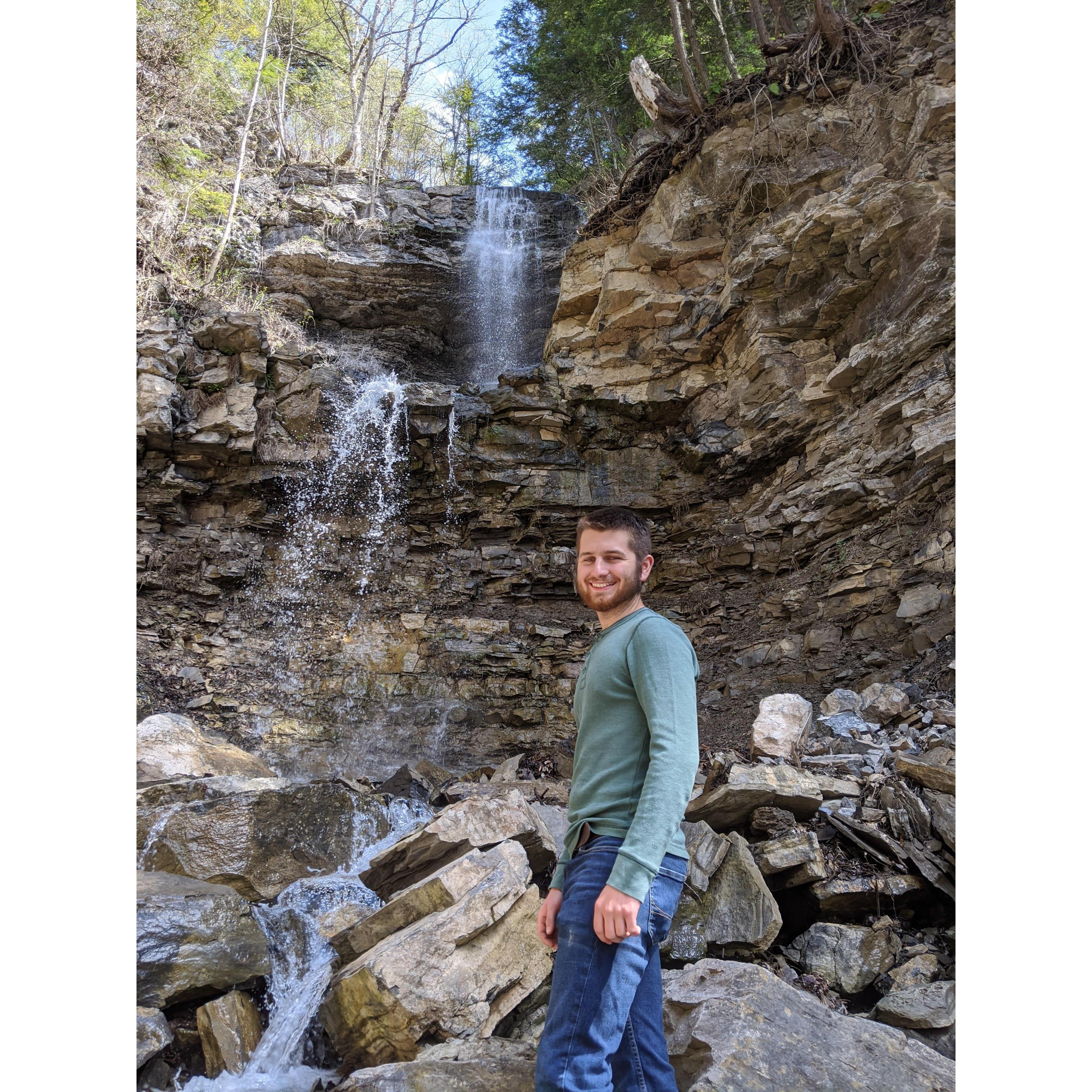 Taken just before he drank from this stream that may or may not have had a dead animal in it (est. 2020)