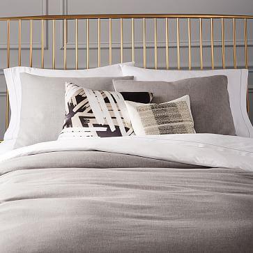 Cotton Cashmere Duvet Cover, King, Heather Gray