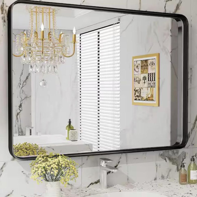 Black framed mirror