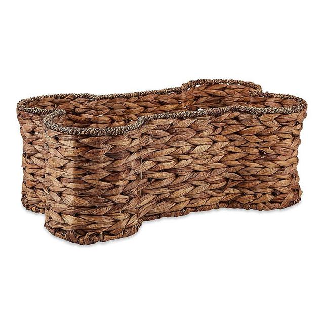 Bone Dry Pet Storage Collection Bone Shape Hyacinth Toy Basket