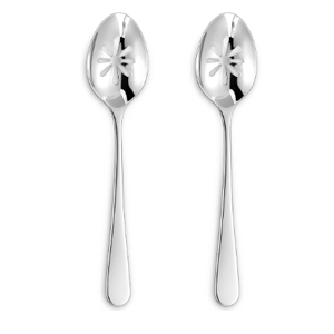 KEAWELL Premium Louise 9" Serving Spoon Set – 18/10 Stainless Steel - Uniting Elegance and Durability - Exquisite Serving Utensils for Parties (Slotted Spoon)