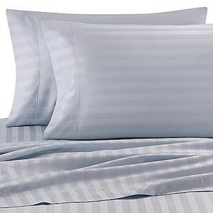 Wamsutta® Damask Stripe 500-Thread-Count PimaCott® Queen Sheet Set in Light Blue
