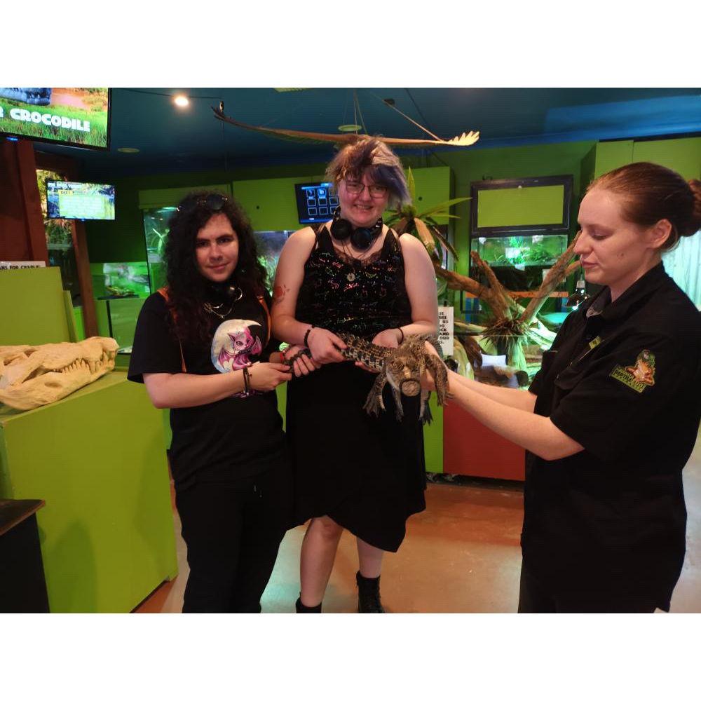 I got to hold a baby alligator for the first time