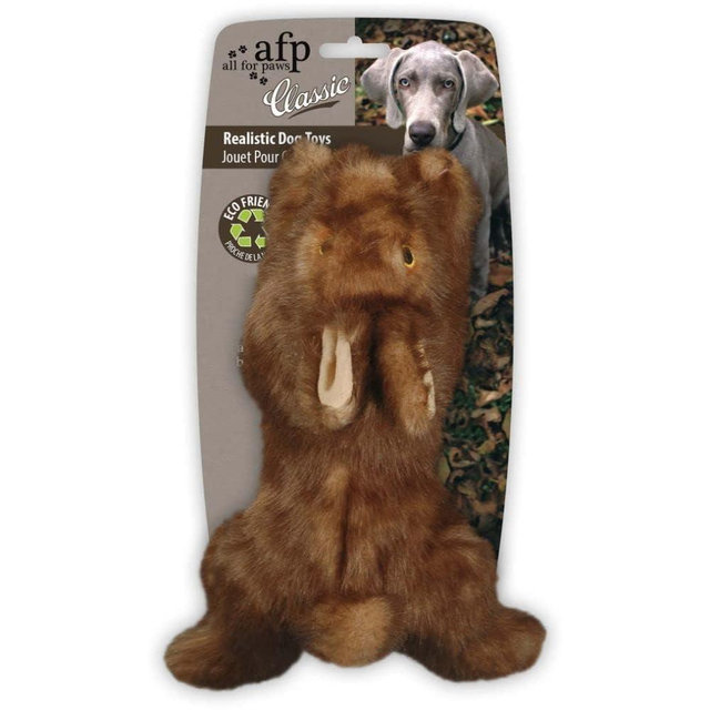 ALL FOR PAWS Rabbit Squeaky Doy Toy, Bunny Dog Toy for Medium Large Breed, Puppy Fetch Toy with Squeaker, Plush Chew Dog Toy, Classic Brown Rabbit-L