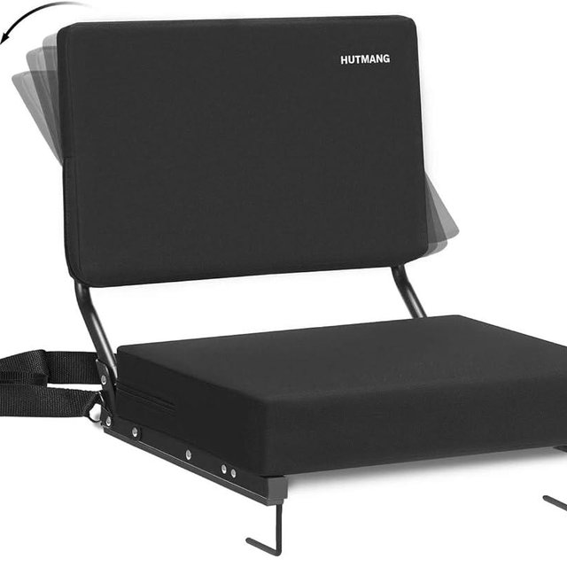 HUTMANG Stadium Seats for Bleachers with Back Support,Stadium Seating for Bleachers with Comfy Padded Active Foam Backs,Portable Folding Stadium Chair with Shoulder Strap,Bleacher Chairs with Back