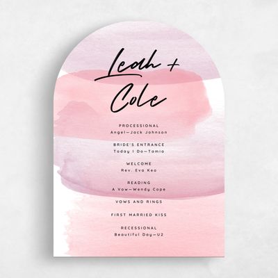 Pink Arch Wedding Program - Bailey