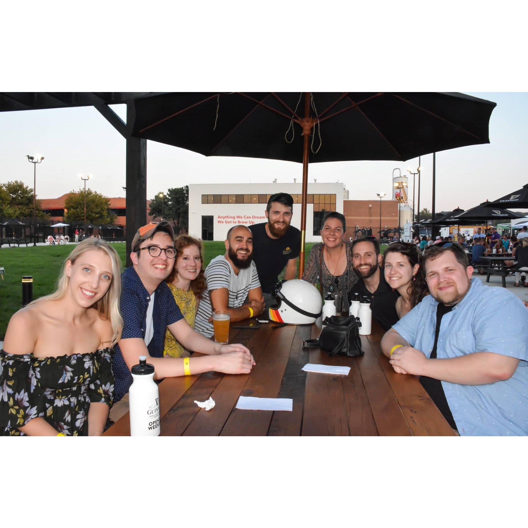 Our first photo together in August 2018 and Kate's first time meeting Tony's friends! (Thank you so much to Mr. Burchick for this image!)
