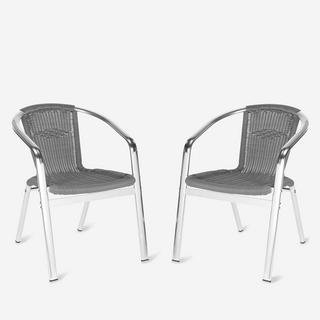 Moe Indoor/Outdoor Stacking Armchair, Set of 2