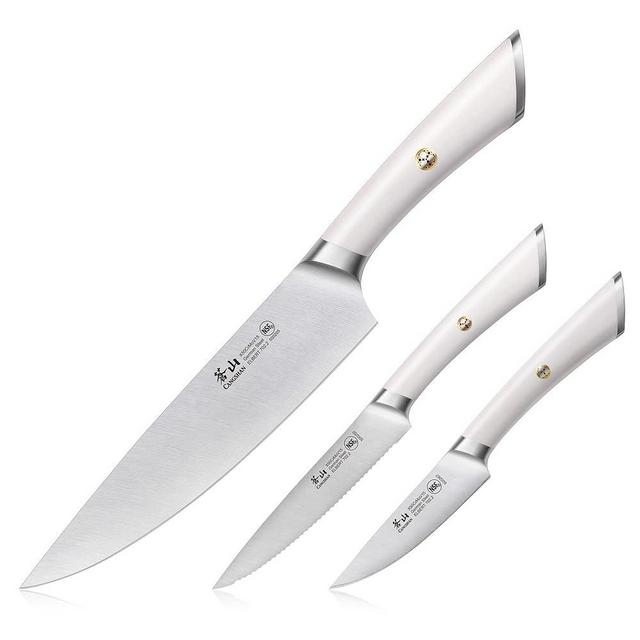 Cangshan ELBERT Series German Steel Forged Starter Knife Sets (White, 3-Piece)