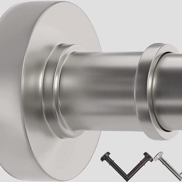 Nickel Shower Rod, Adjustable 43-72 Inches,Rust Resistance, Tension Rod with Durable Spring, No Drill, Use for Bathroom, Bedroom, Kitchen, Balcony, Home