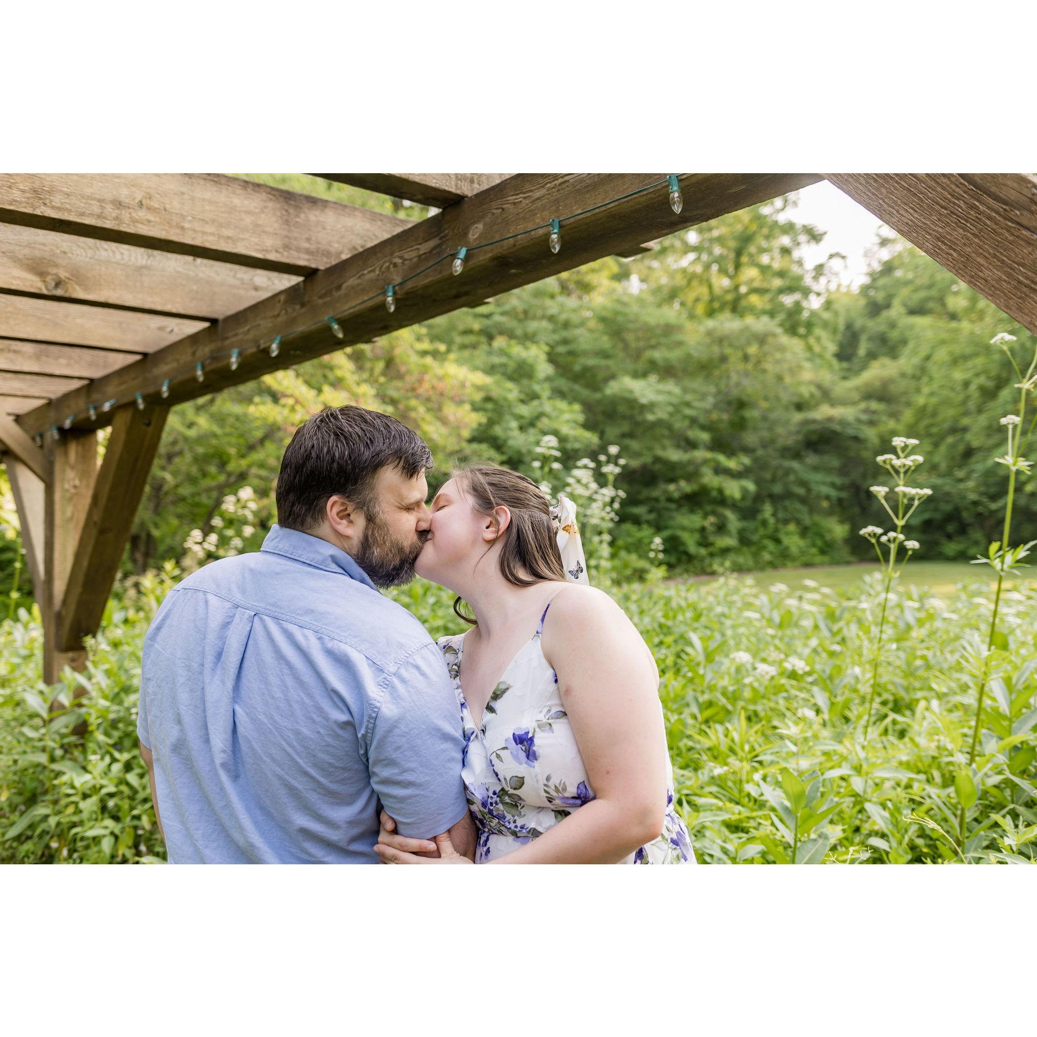 We did an Engagement photo shoot through Minnetrista's paths and gardens in June of 2023.