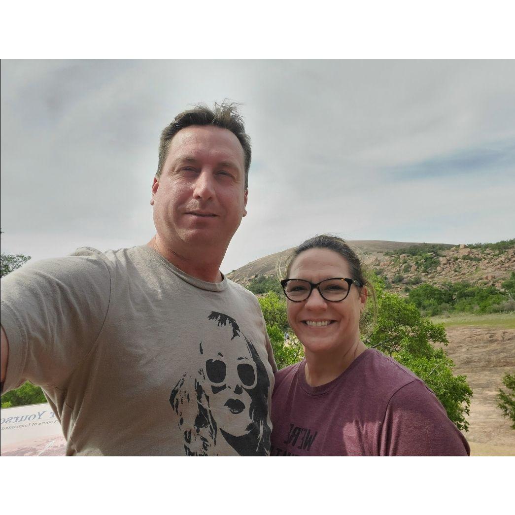 I was mourning the loss of a dear friend and wanted to brave Enchanted Rock.  Don went with me and pushed me up that hill.