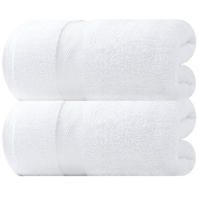 Luxury Soft Bath Sheet Towels - 650 GSM Cotton Luxury Bath Towels Extra Large 35x70 | Highly Absorbent and Quick Dry | Hotel Quality Extra Large Bath Towels Oversized, White, 2 Pack