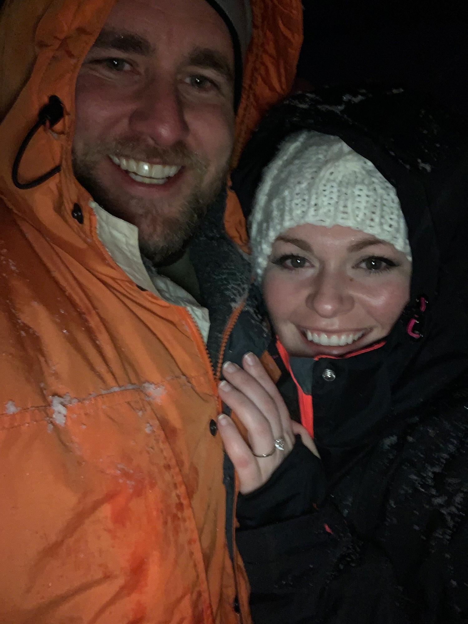 The “official” Engagement photo, New Years Eve - Crested Butte