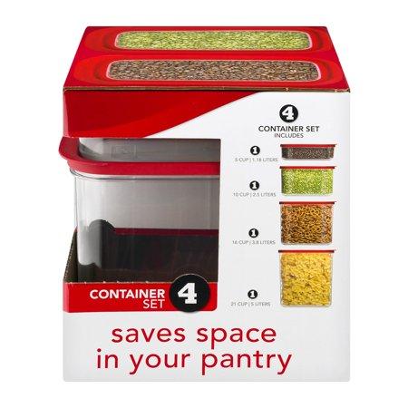 Rubbermaid Modular Canisters, Premium Food Storage Container, BPA-free Zylar, 4-piece Set