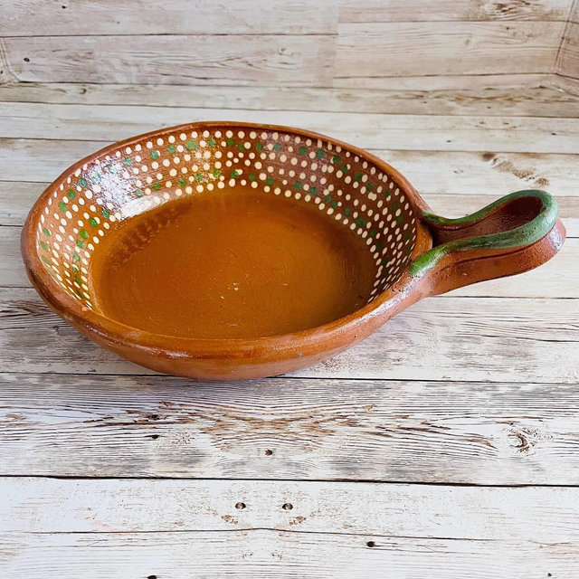 Sarten de Barro Mexicano Mexican Terracotta Frying Pan 8 inches