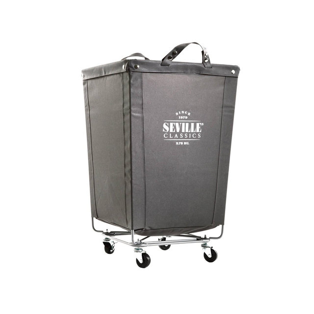 Seville Classics Commercial Heavy Duty Laundry Hamper Canvas Gray