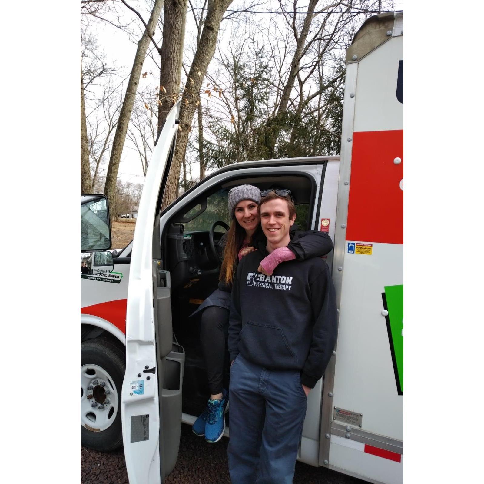 Moving to our first apartment in Oyster Bay, NY, March 2019