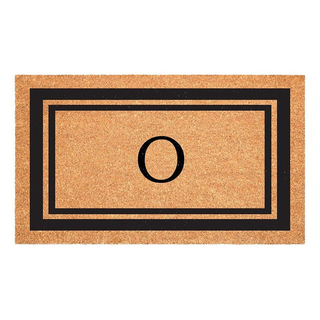 Calloway Mills 152961830O Black Border 18" x 30" Monogram Doormat, (Letter O)