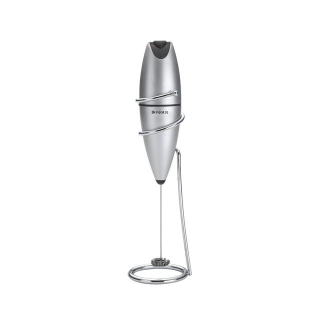 BonJour Stainless Steel Hand-Held Battery-Operated Beverage Whisk & Milk Frother