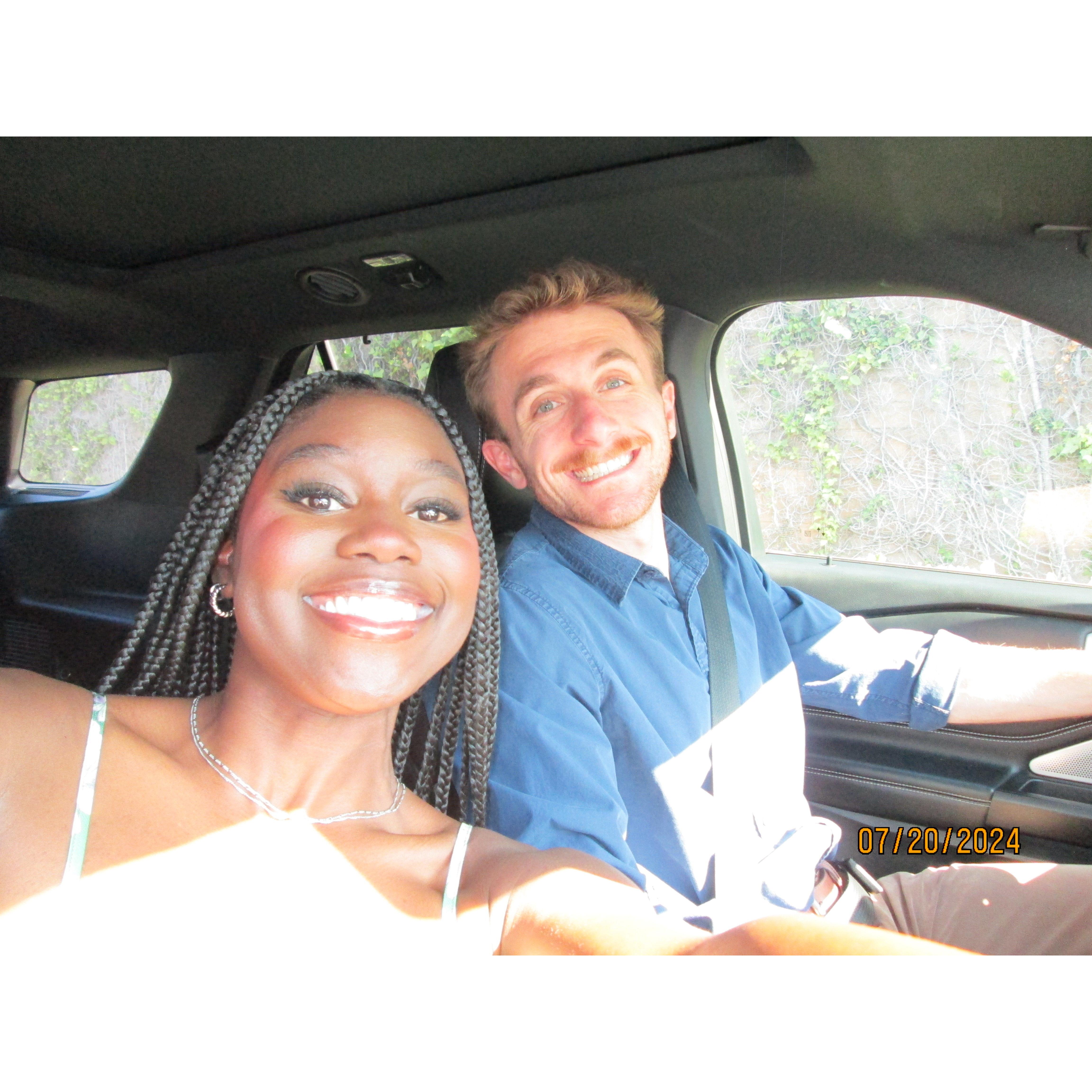 This was taken the day before Danny proposed on the way to an engagement party!