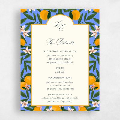 Rich Blue Wedding Enclosure - Melissa